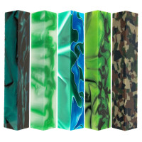 5-piece acrylic pen blank sampler bundle - green