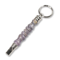 Secret compartment whistle key ring chrome