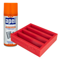 Silicone 4-blank casting mold & mold release spray bundle