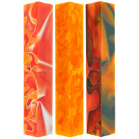 3-piece acrylic pen blank sampler bundle - orange