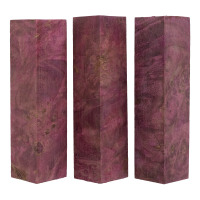 3-pack Stabilized maple burl pen blank shorts red wine - product of Canada