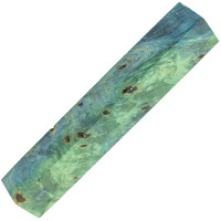 Stabilized buckeye burl pen blanks double dyed blue & green