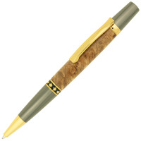 Maple Leaf pen kit gold & gun metal with finial twist