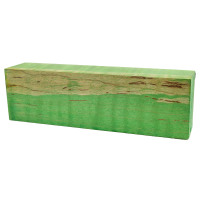 Knife block - Stabilized two-tone curly maple lime green 1.5 - product of Canada