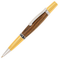 Maple Leaf pen kit chrome with gold with finial twist