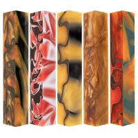 5-piece acrylic pen blank sampler bundle - golden brown