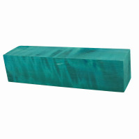 Stabilized curly maple project block 1-1/2 square x 6 brilliant blue - product of Canada