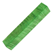 Stabilized curly maple pen blanks lime green - product of Canada