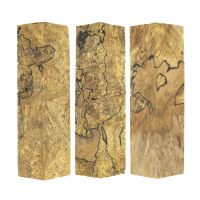 3-pack Stabilized spalted maple burl pen blank shorts - product of Canada