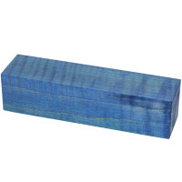 Stabilized curly maple project block 1-1/2 square x 6 electric blue - product of Canada