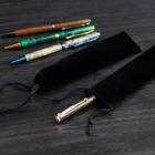 Ten-pack velvet pen pouches black